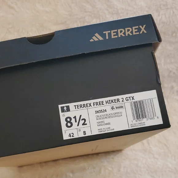 NWT Mens Adidas Terrex Free Hiker 2 GTX Black Hiking Boots Size 8.5 - Picture 3 of 9